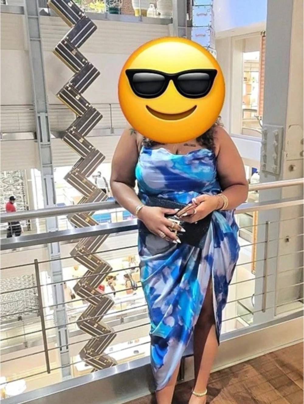 Lulus Midiana Light Blue Abstract Floral Tie-Back Midi Dress